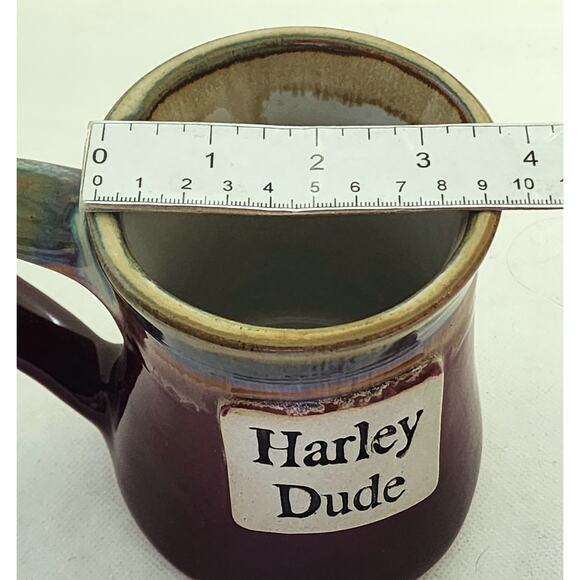 MUG/CUP-Stoneware-Drip Glaze-"Harley Dude"-Harley Davidson-Holds 2 cups - Picture 9 of 9